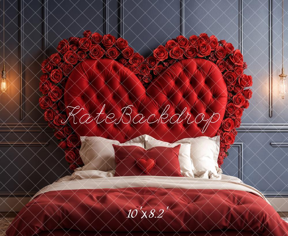 Kate Headboard Romantic Red Heart Backdrop Designed by Emetselch