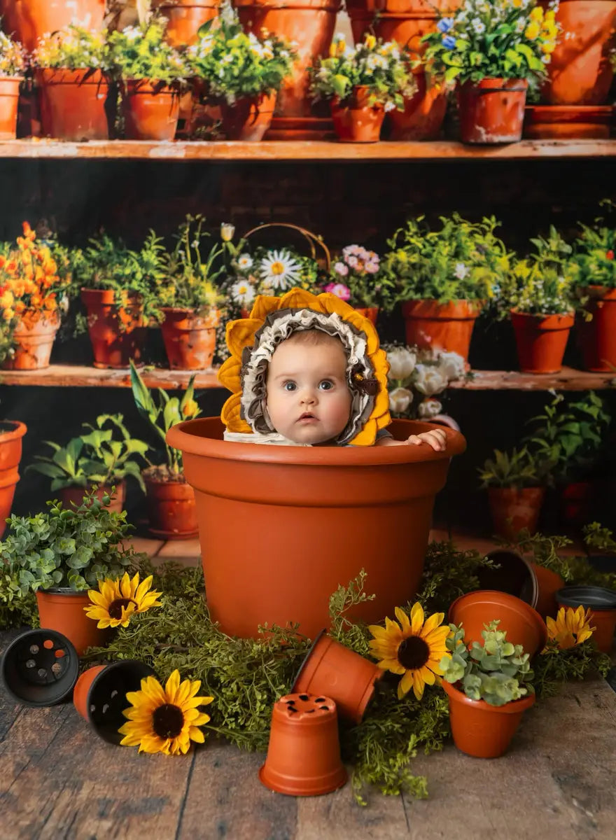 Fondo de habitación verde con plantas de primavera diseñado por Emetselch