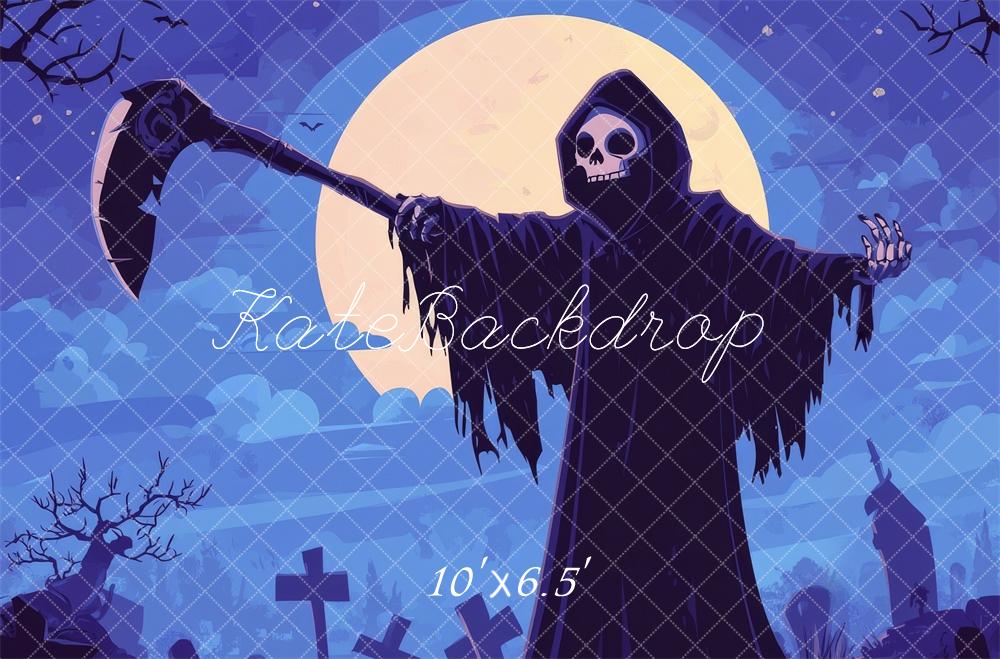 Fondo de Cementerio de Grim Reaper de Halloween diseñado por Lidia Redekopp