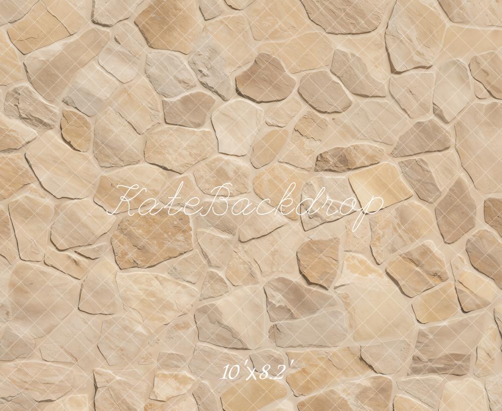 Kate Beige Stone Texture Floor Backdrop Designed by Emetselch