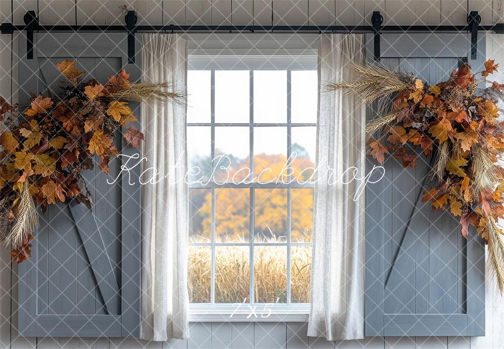 Kate Fall Barn Window Backdrop Designed by Mini MakeBelieve