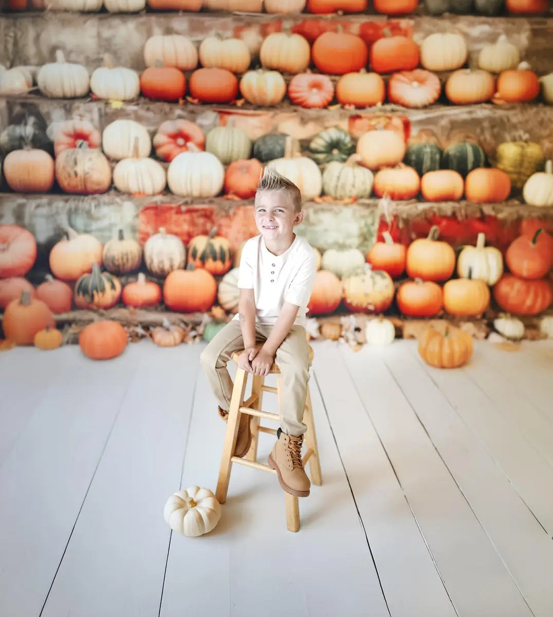 Fondo de stand de calabazas de cosecha de otoño Diseñado por Patty Robert