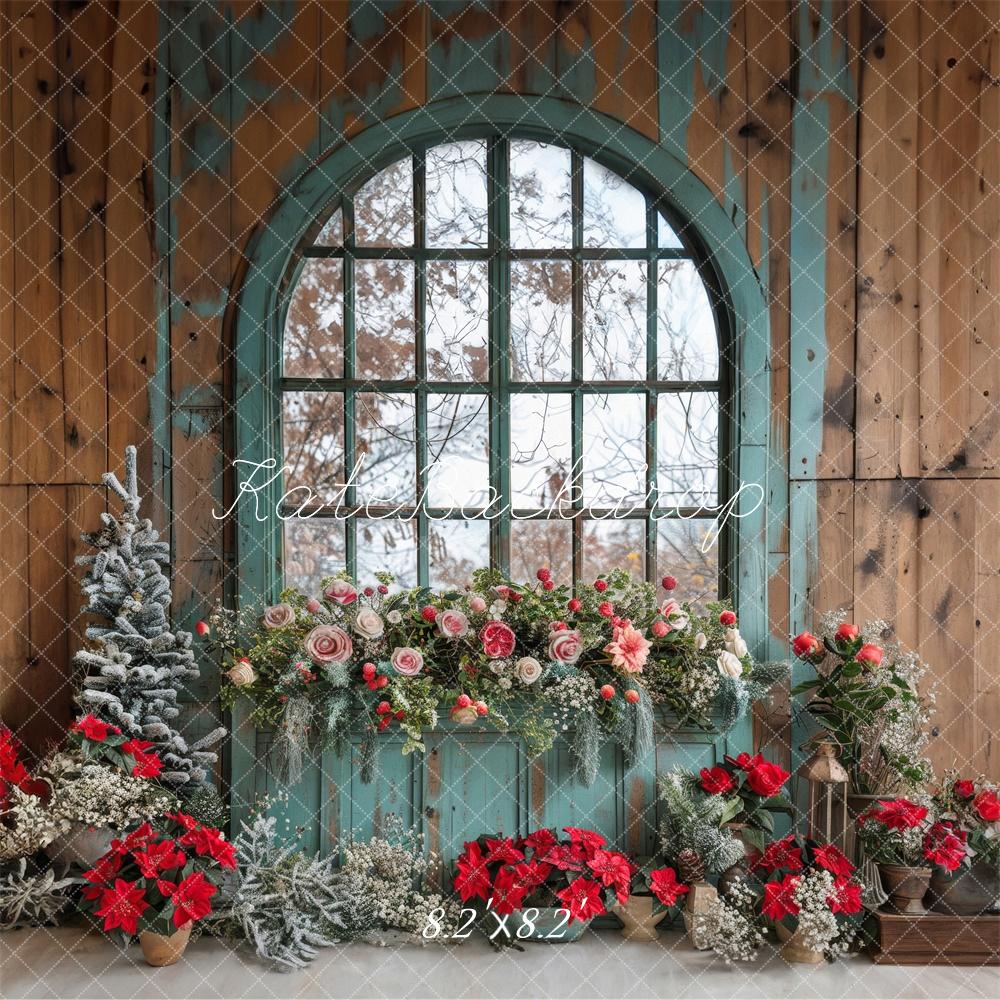 Fondo de Ventana Floral Navideño Designed by Laura Bybee