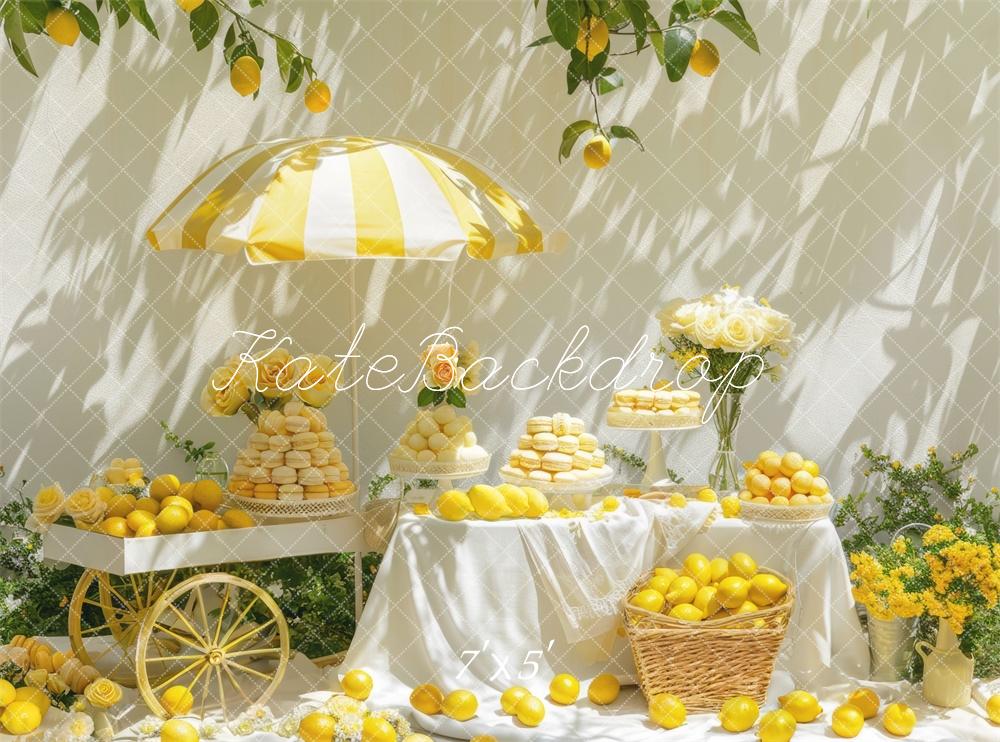 Kate Lemon Picnic Dessert Cart Backdrop Designed by Mini MakeBelieve