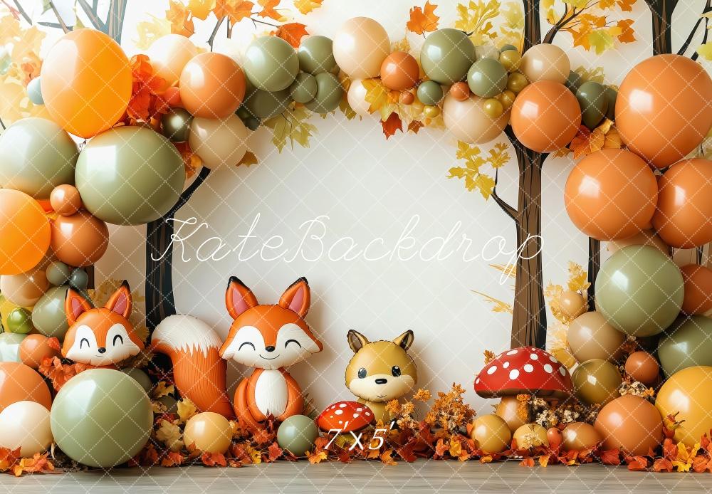 Fall Fox Cake Smash Foto Achtergrond Designed by Patty Roberts