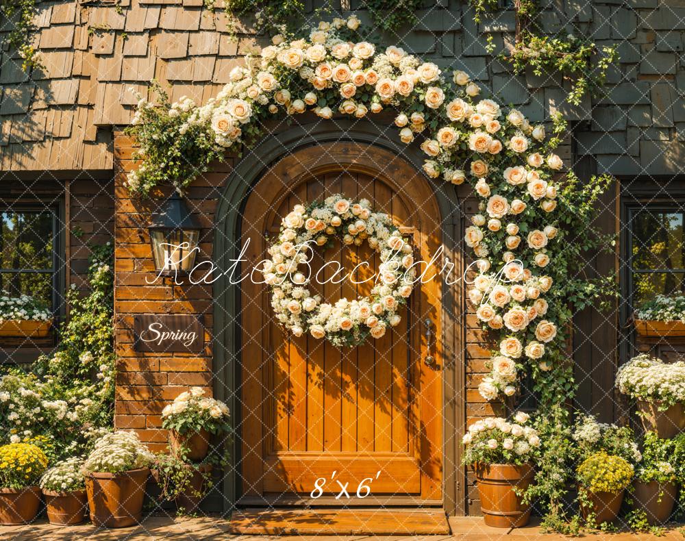 Kate Spring Floral Arch Door Sunshine Backdrop Designed by Emetselch