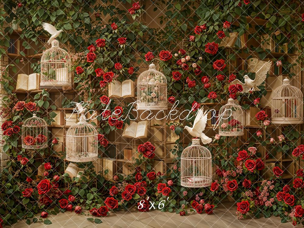 Kate Valentine Vintage Roses Birdcage Backdrop Designed by Emetselch