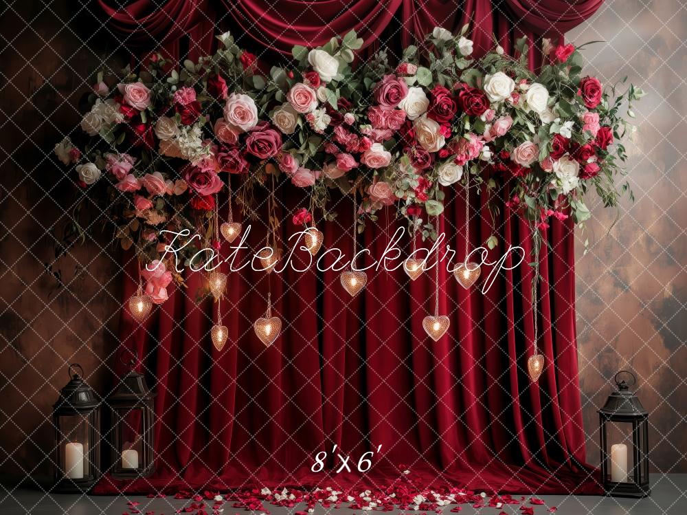 Kate Valentine Floral Wedding Roses Curtain Backdrop Designed by Patty Roberts