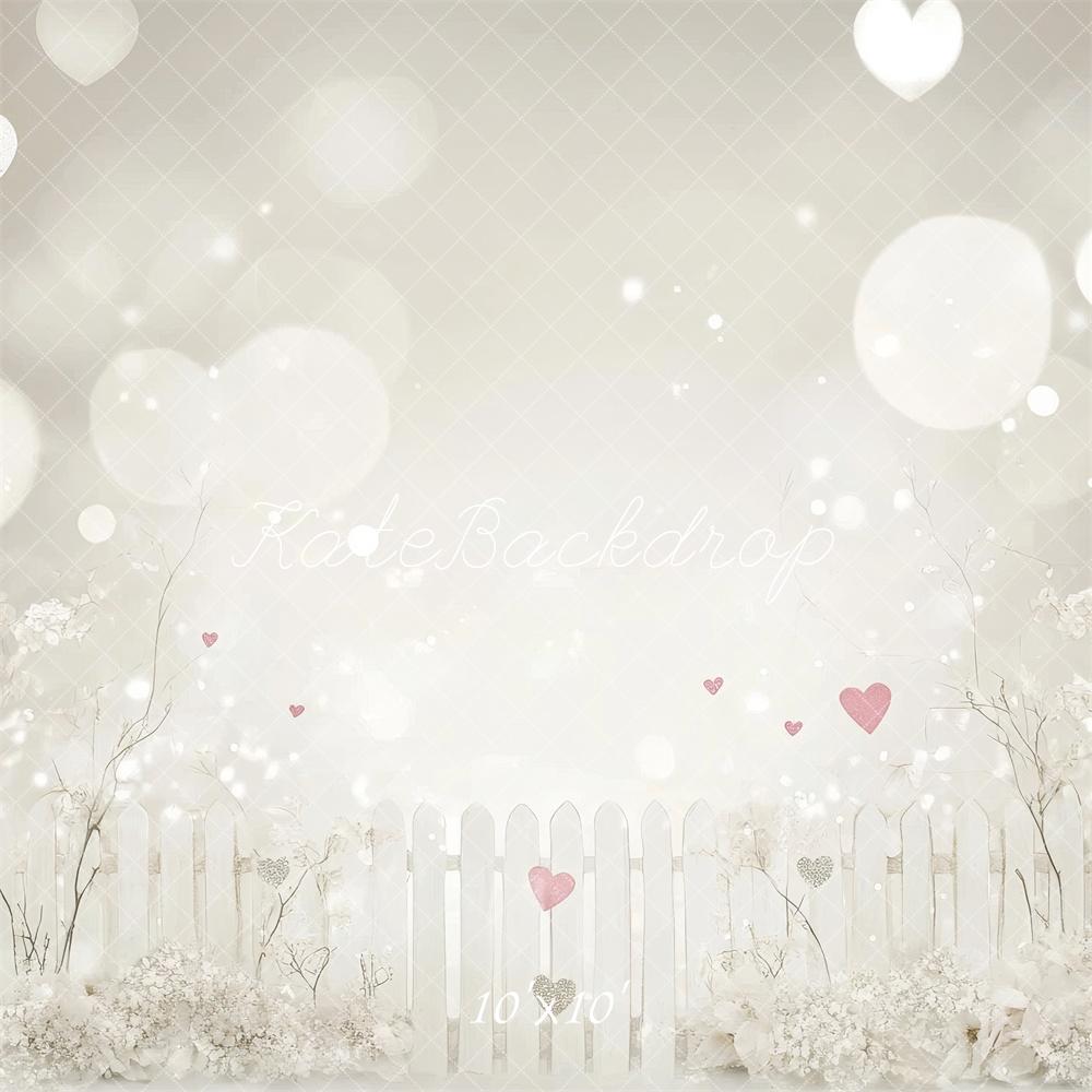 Kate Valentine Bokeh Blossoms Hearts Backdrop Designed by Lidia Redekopp