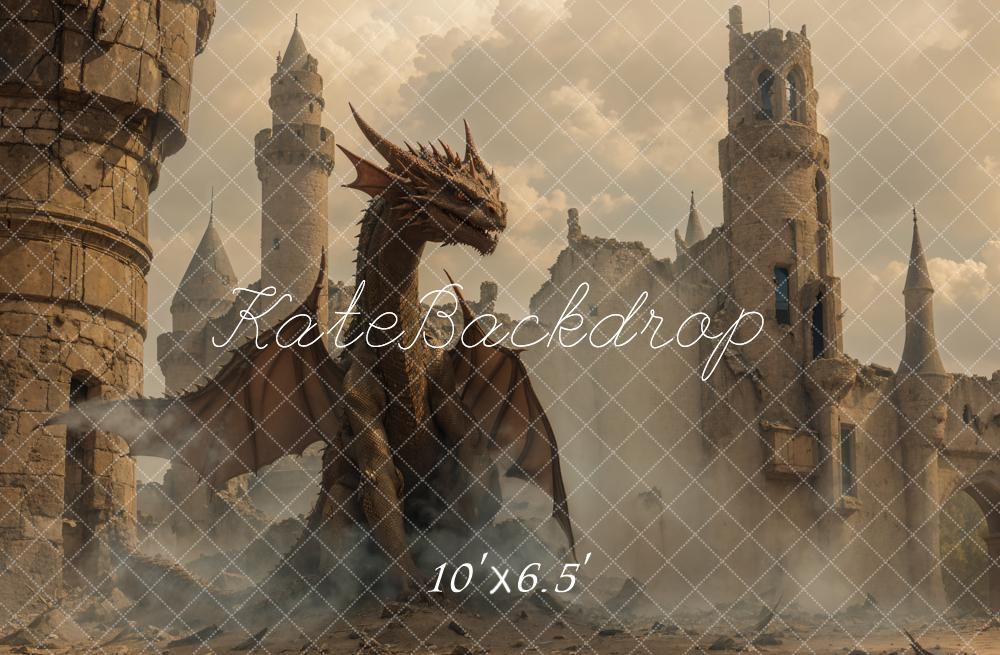 Kate Fantasy Dragon Medieval Castle Backdrop Designed by Emetselch