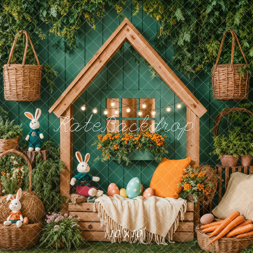 Kate Easter Bunny House Basket Blanket Backdrop Designed by Emetselch