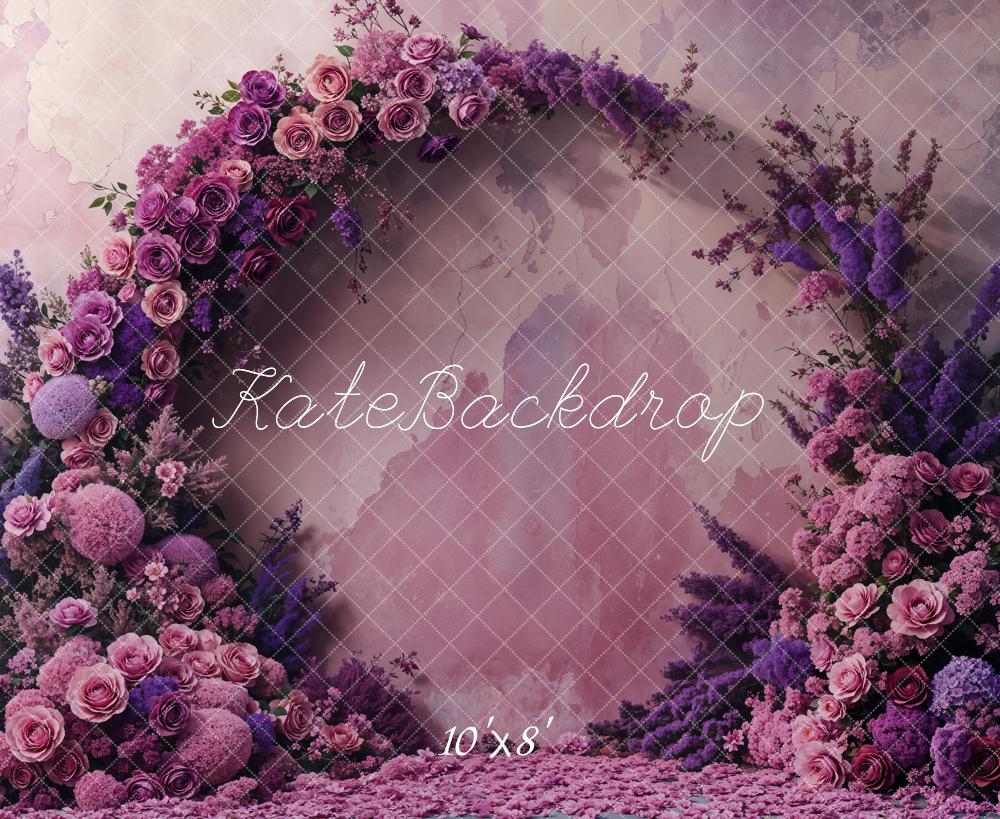 Kate Mother's Day Purple Flower Arch Backdrop Designed by Emetselch