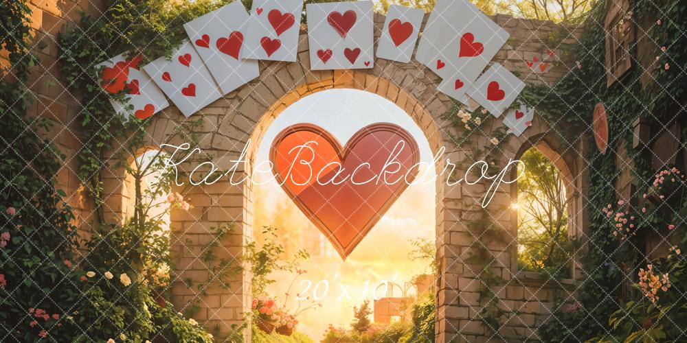 SALE Kate Valentine's Day Heart Brick Arch Wall With Poker Backdrop Designed by Emetselch