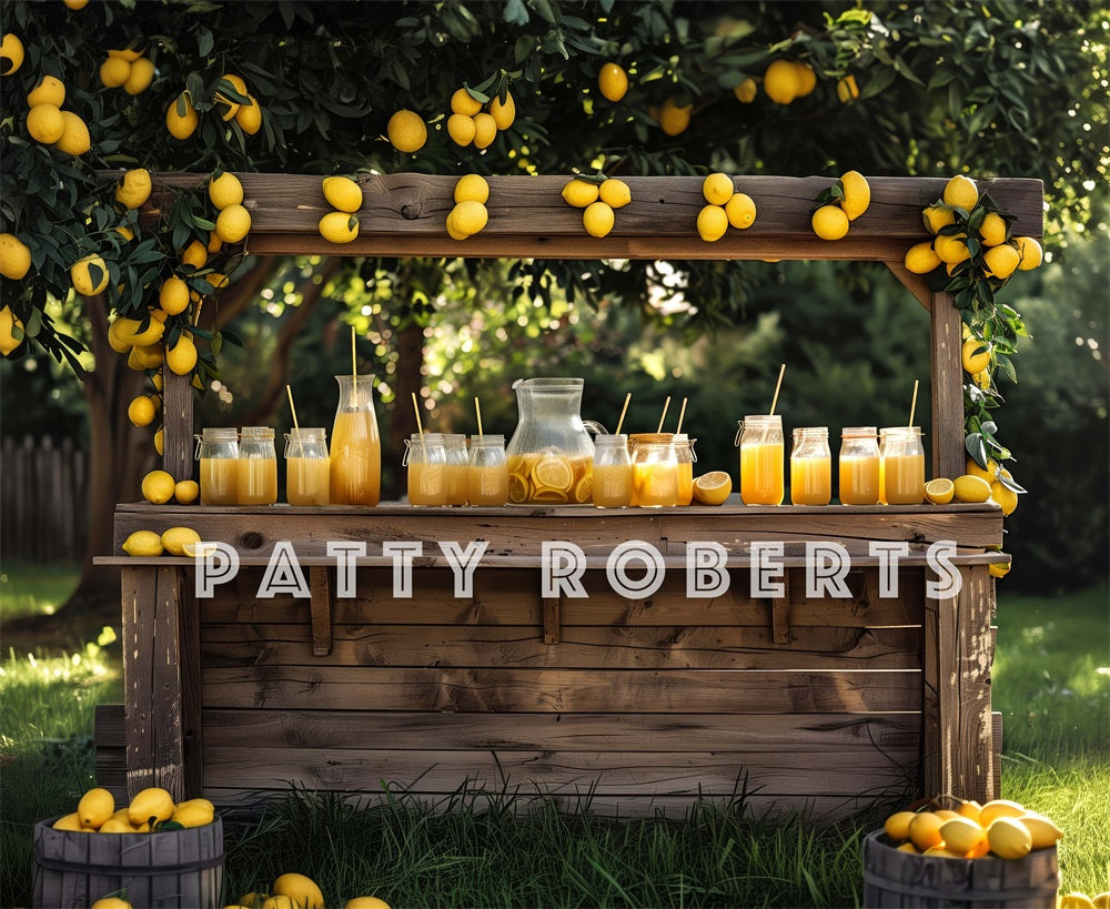 Kate Summer Forest Yellow Lemonade Stand Backdrop Designed by Patty Robert