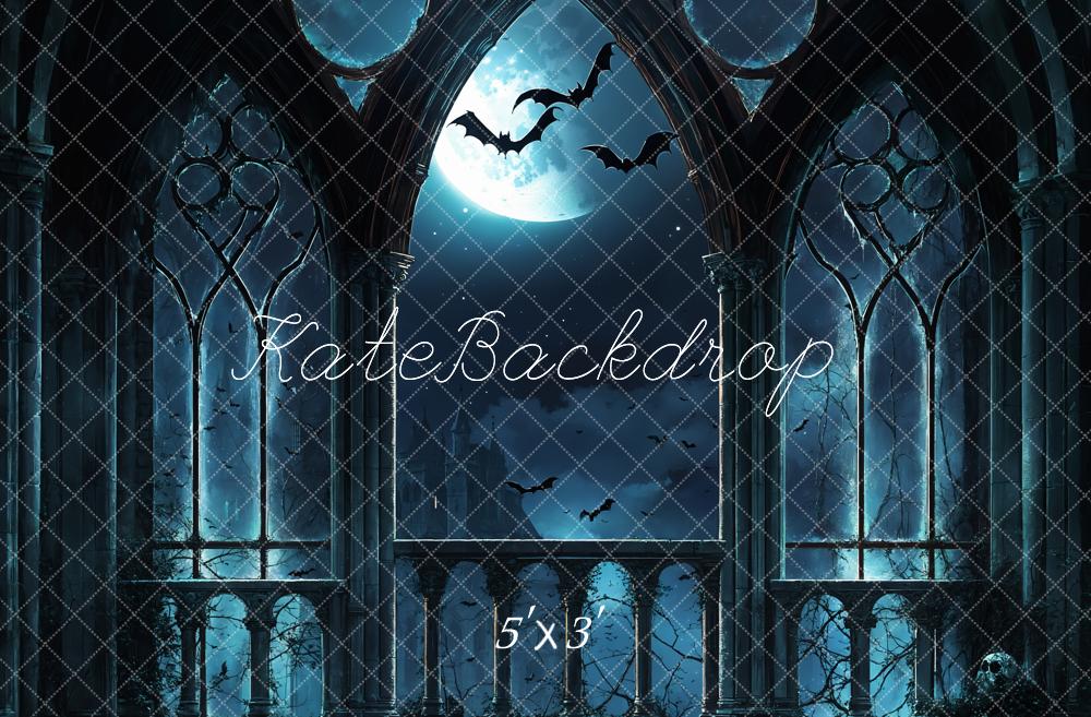 Halloween Gothic Castle Moonlight Foto Achtergrond Designed by Emetselch