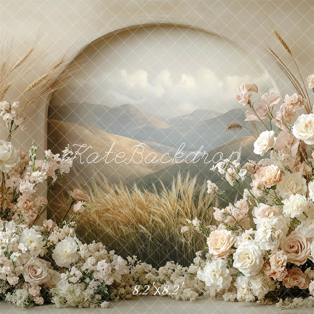 Kate Boho Floral Arch Pastel Mother's Day Backdrop Designed by Mini MakeBelieve