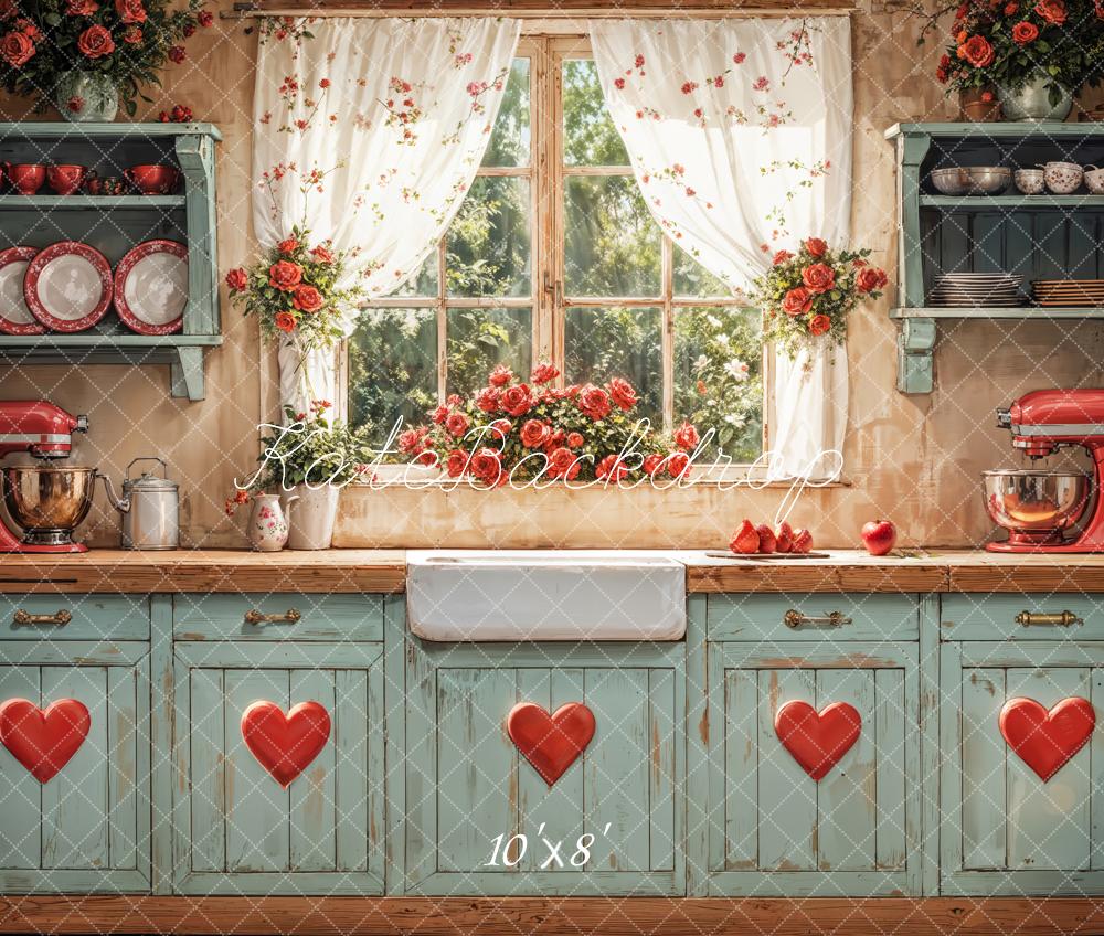 Kate Valentine Rustic Kitchen Window Backdrop Designed by Emetselch