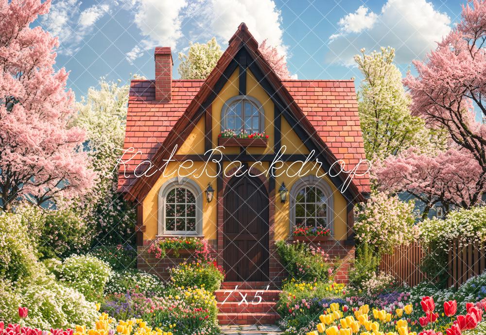 Kate Spring Cottage Garden Flowers Backdrop Designed by Emetselch