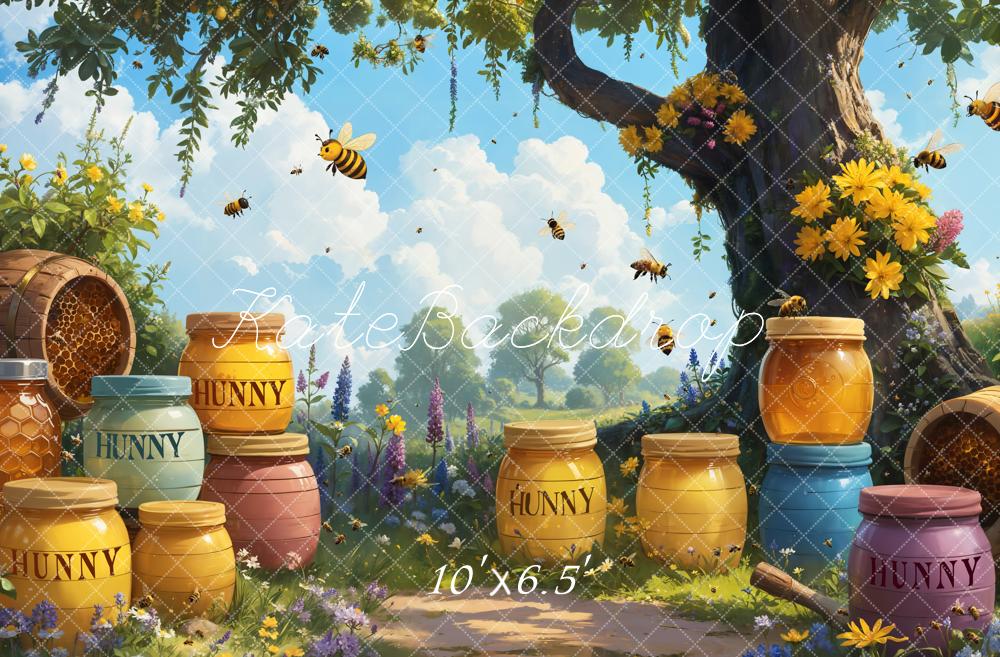 Kate Cartoon Tree Honey Hunny Bee Backdrop Designed by Emetselch