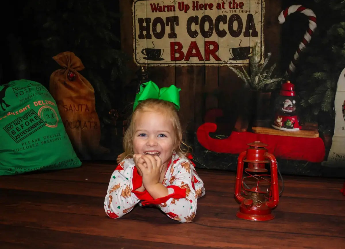 Kate Christmas Backdrop Hot Cocoa for Photography