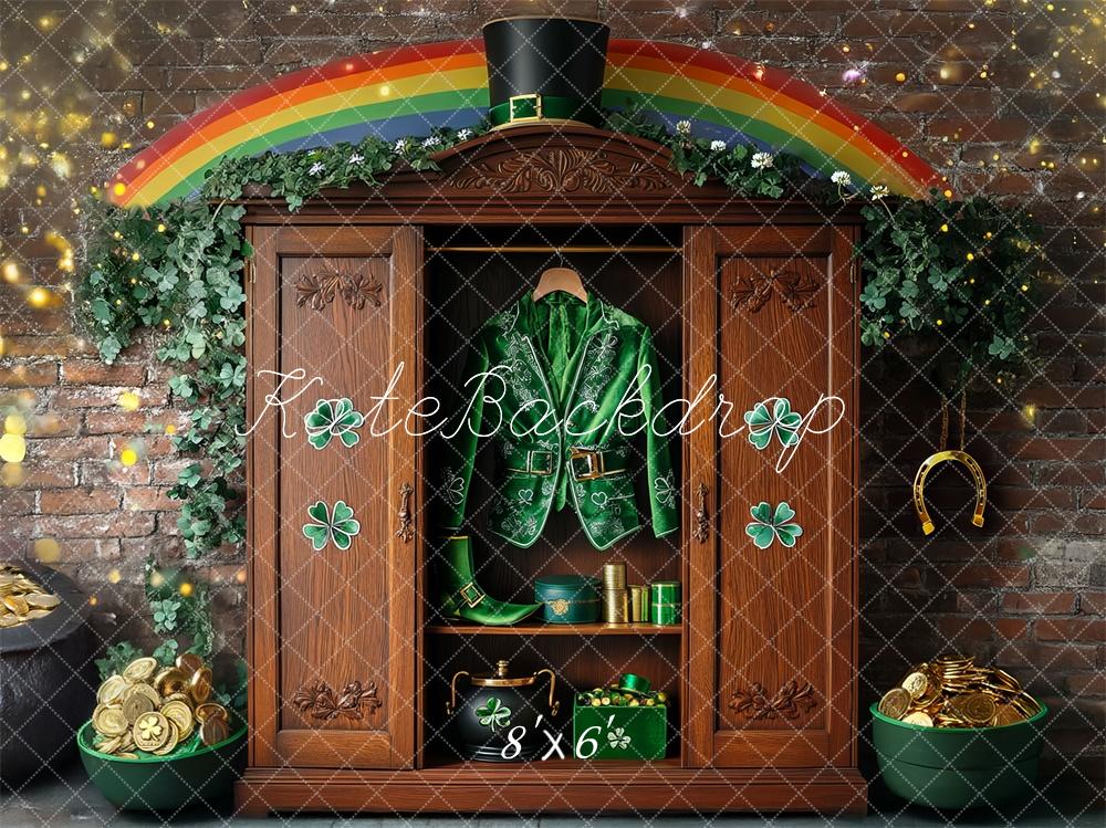 Kate Shamrock Leprechaun Rainbow Closet Backdrop Designed by Mini MakeBelieve