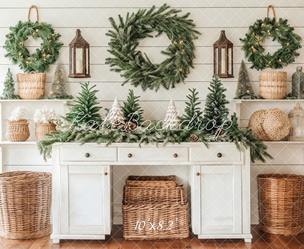 Kate Christmas Wreath Rustic Table Backdrop Designed by Patty Roberts