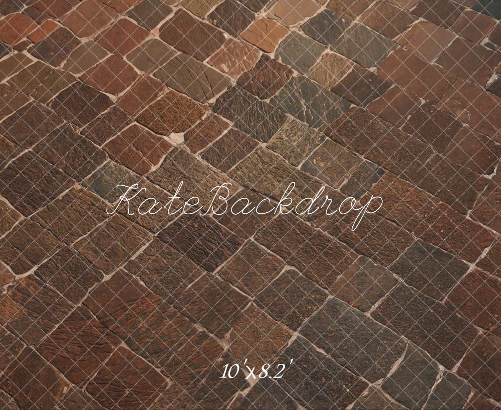 Kate Dark Brown Brick Road Floor Backdrop Designed by Kate Image