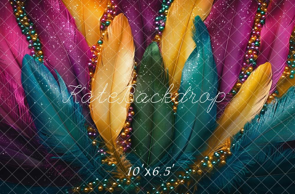 Kate Carnival Colorful Feather Beads Backdrop Designed by Patty Roberts