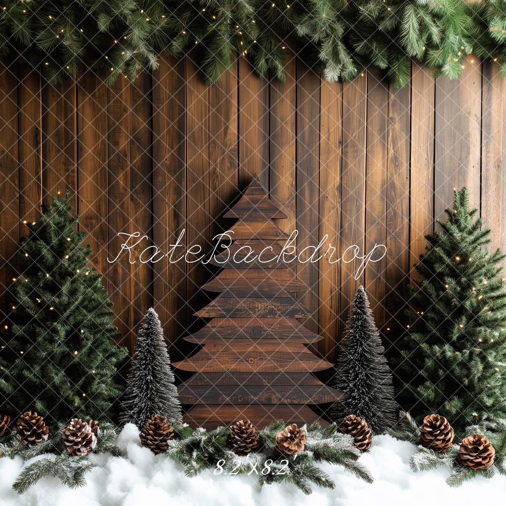 Kate Christmas Pine Tree Wooden Backdrop Designed by Patty Roberts