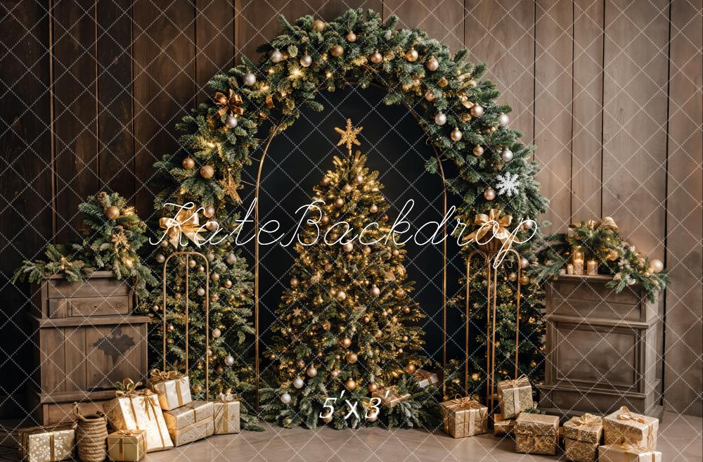 TEST Arco de Regalos de Árbol de Navidad de Madera Fondo de Pared Designed by Emetselch