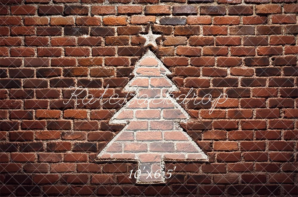 Kate Christmas Trees on Brick Wall Backdrop Designed by Megan Leigh Photography