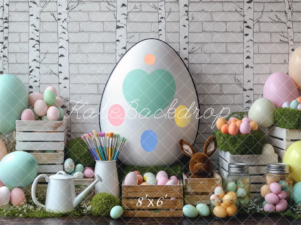 Kate Easter Bunny Egg Painting Backdrop Designed by Mini MakeBelieve