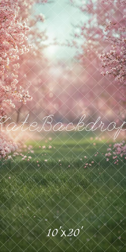 Kate Spring Cherry Blossom Grass Backdrop Designed by Emetselch