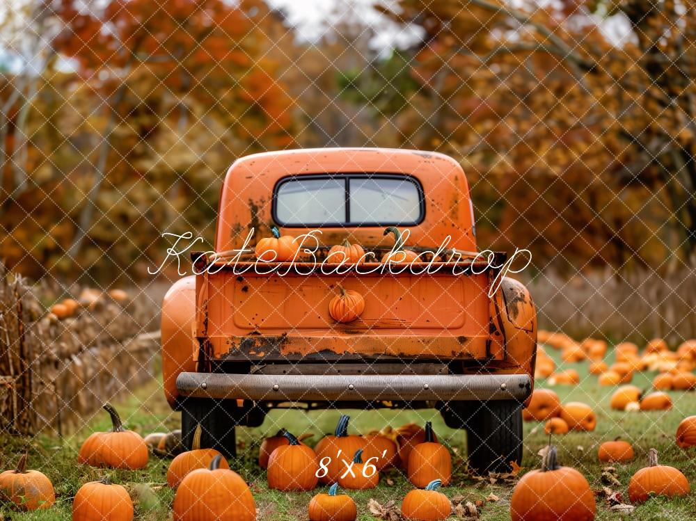 Kate Fall Orange Truck in Pumpkin Patch Backdrop Designed by Patty Robert