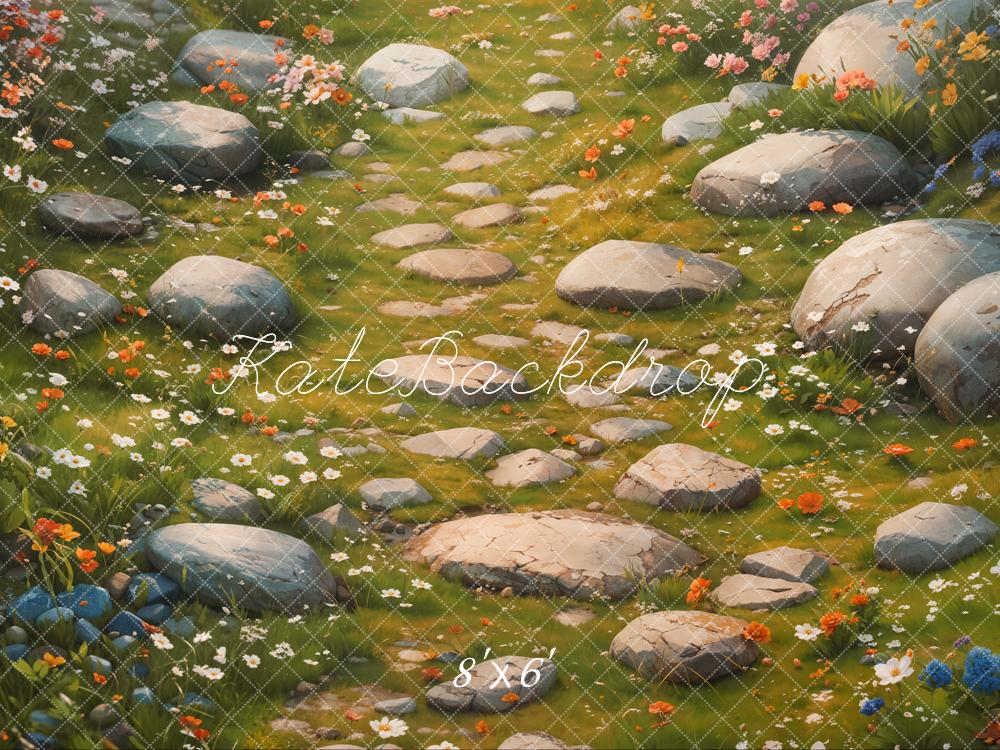 Kate Spring Floral Stone Pathway Floor Backdrop Designed by Kate Image