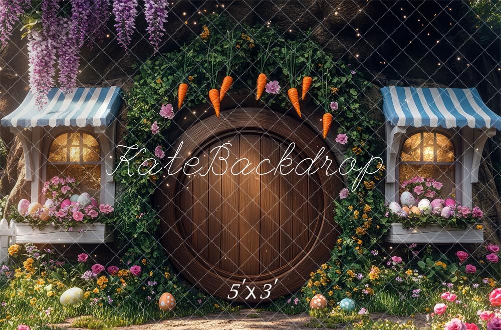 Kate Easter Bunny Hobbit Door Floral Backdrop Designed by Mini MakeBelieve