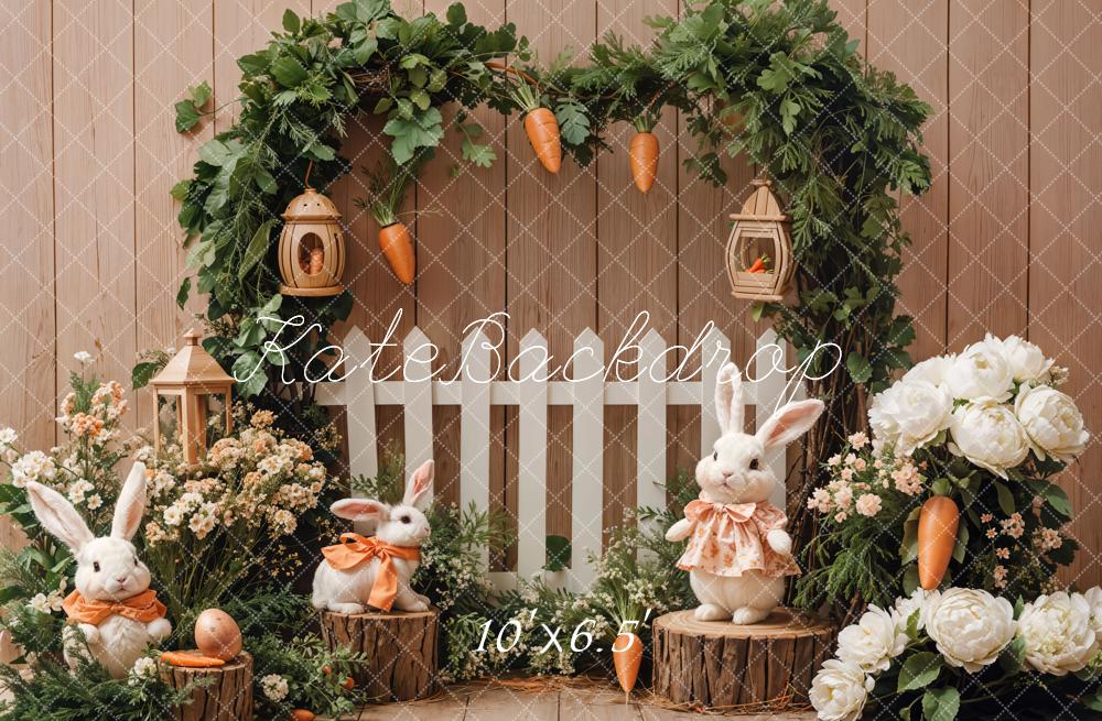 Kate Easter Bunny Greenery Arch Backdrop Designed by Emetselch