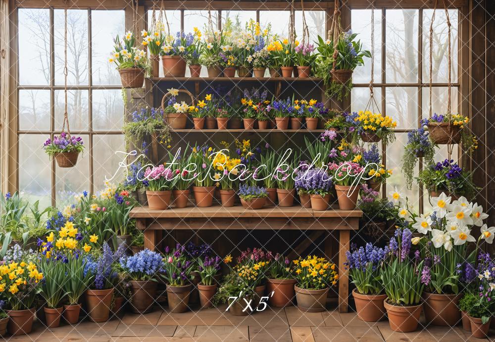 Kate Spring Flower Window Garden Backdrop Designed by Emetselch