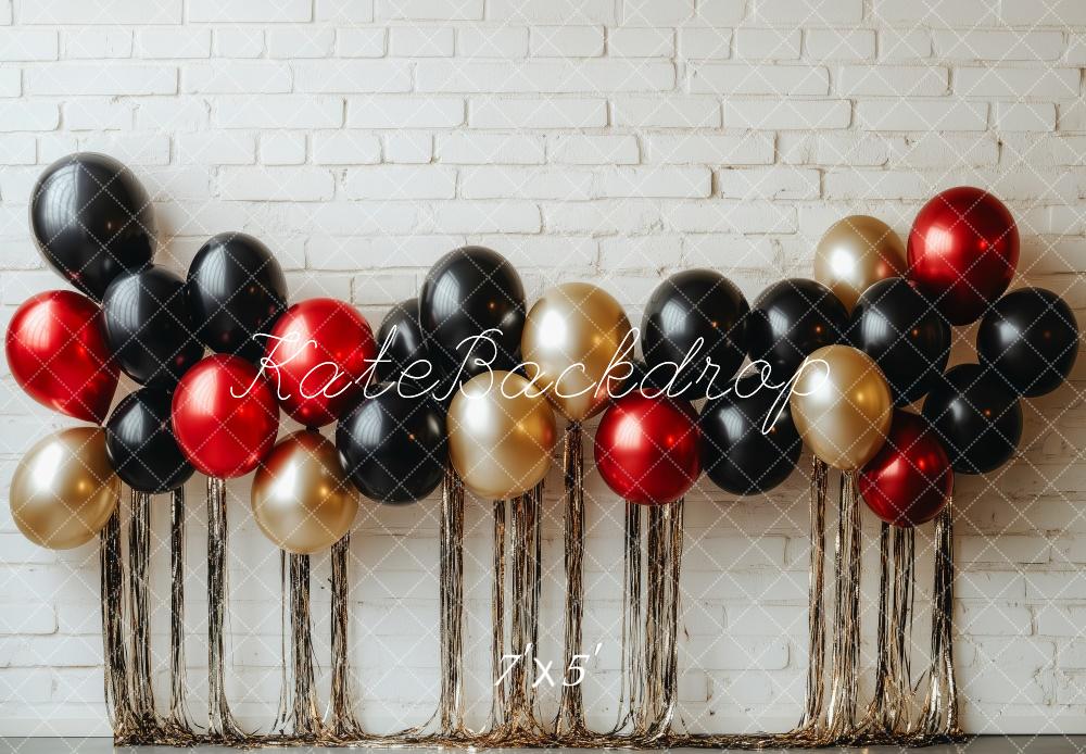 Red Black Gold Balloons Foto Achtergrond Designed by Patty Roberts