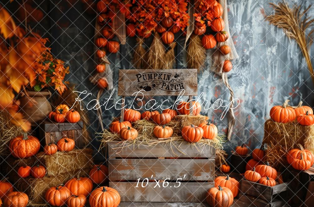 Kate Fall Pumpkin Patch Wooden Box Backdrop Designed by Patty Robert