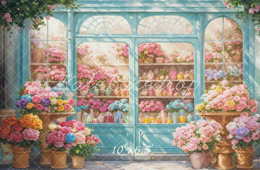 Kate Spring Floral Shop Arched Window Backdrop Designed by Emetselch