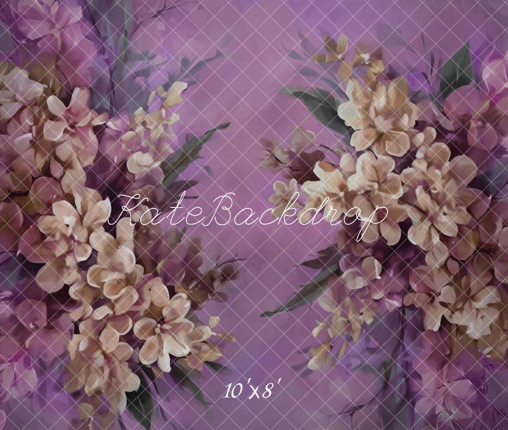 Kate Fine Art Watercolor Floral Purple Backdrop Designed by Emetselch