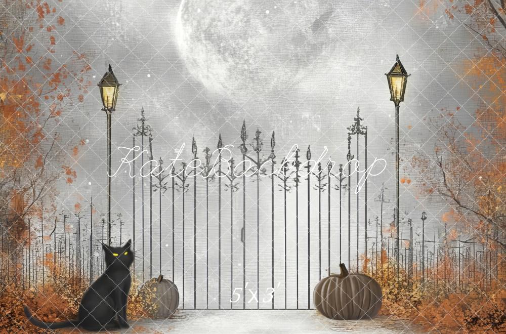 Fondo de puerta de gato de luna de Halloween de Kate Diseñado por Lidia Redekopp