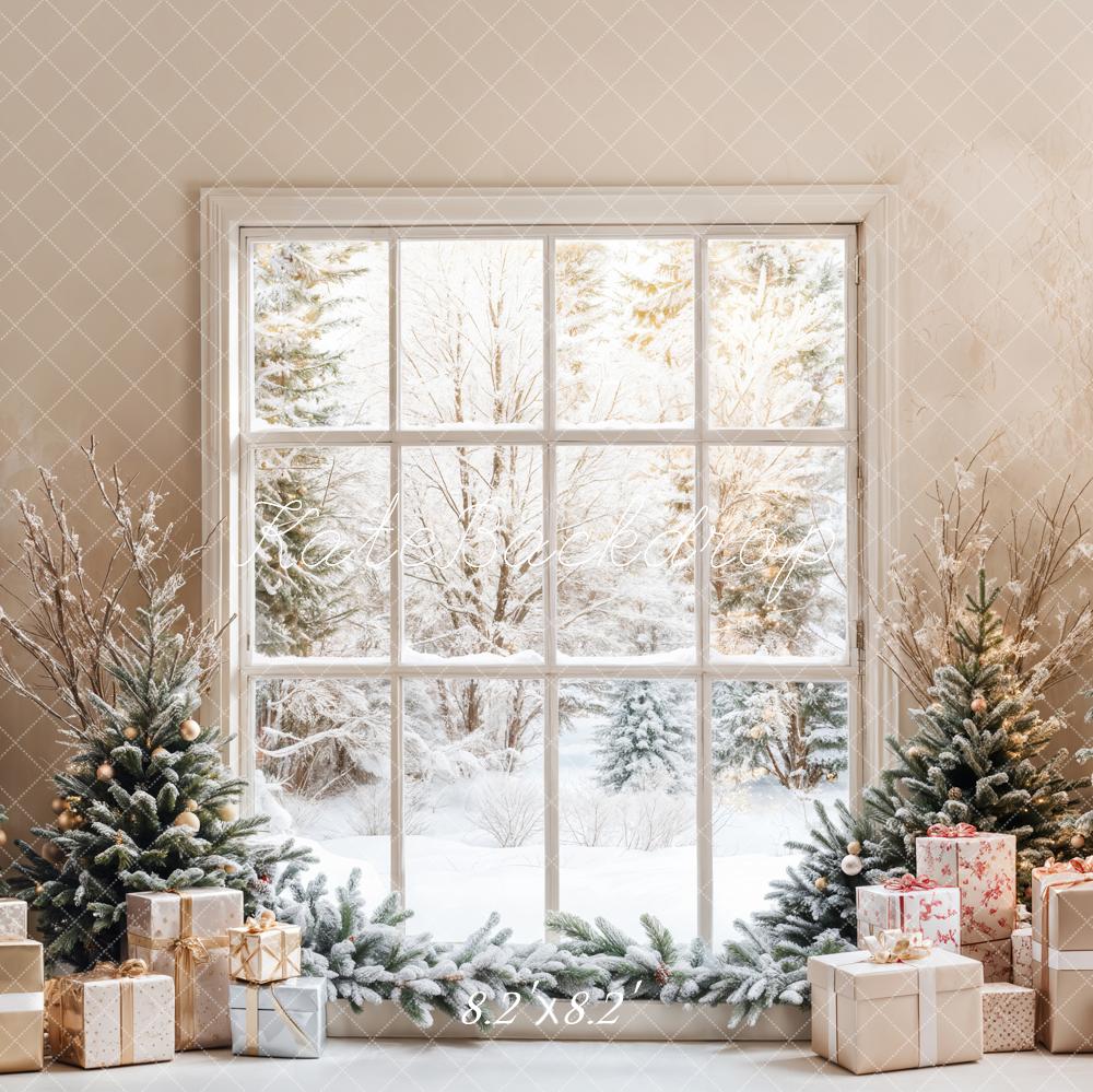 Kate Christmas Trees Window Gift Box Backdrop Designed by Emetselch