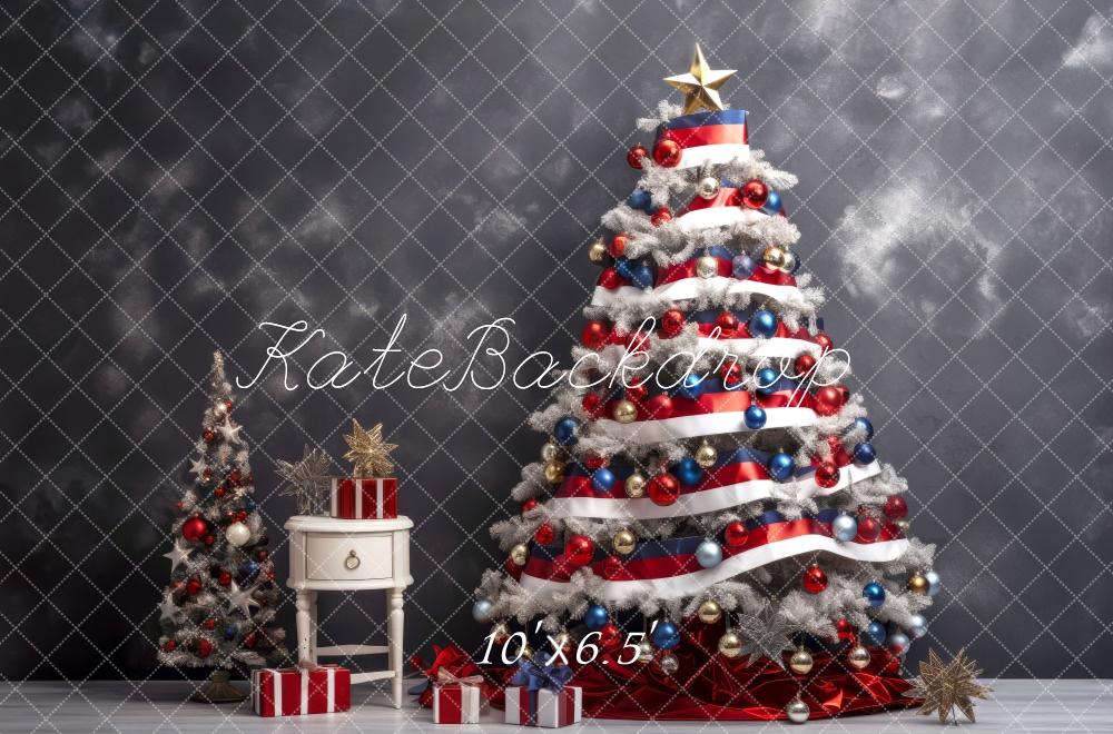 Kerstboom Ornamenten Cadeaus Foto Achtergrond Designed by Lidia Redekopp