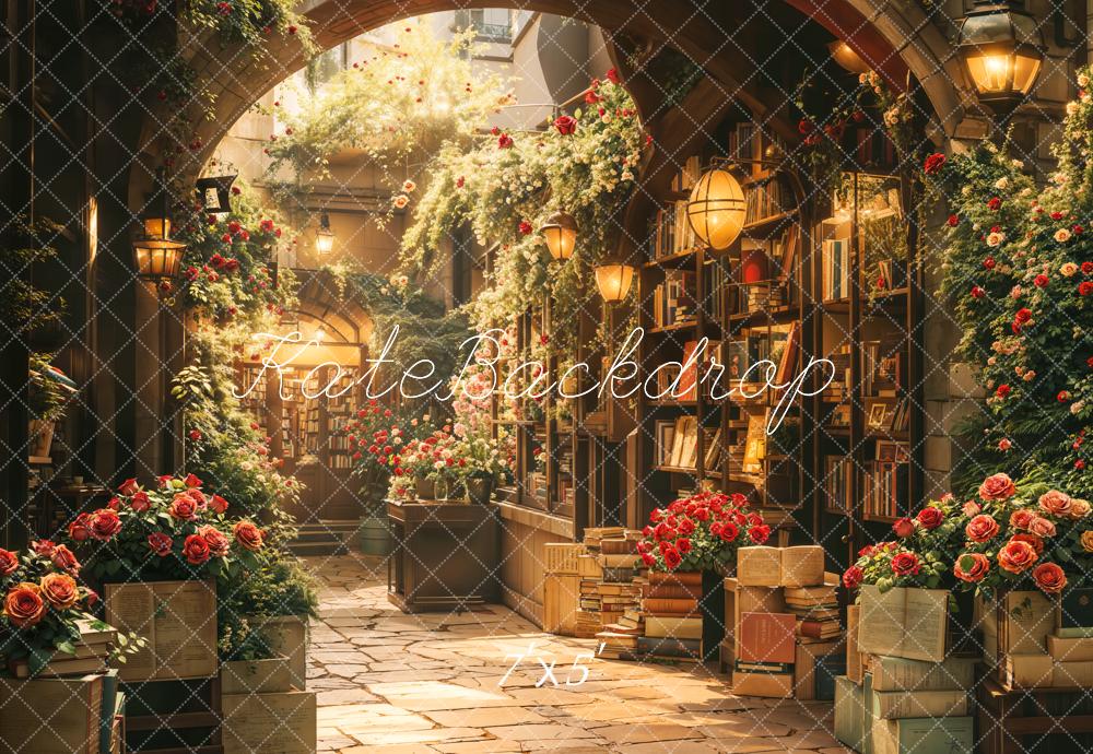 Kate Valentine Floral Bookstore Archway Backdrop Designed by Emetselch