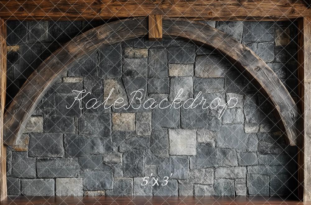 Rustic Arch Stone Wall Foto Achtergrond Designed by Mini MakeBelieve