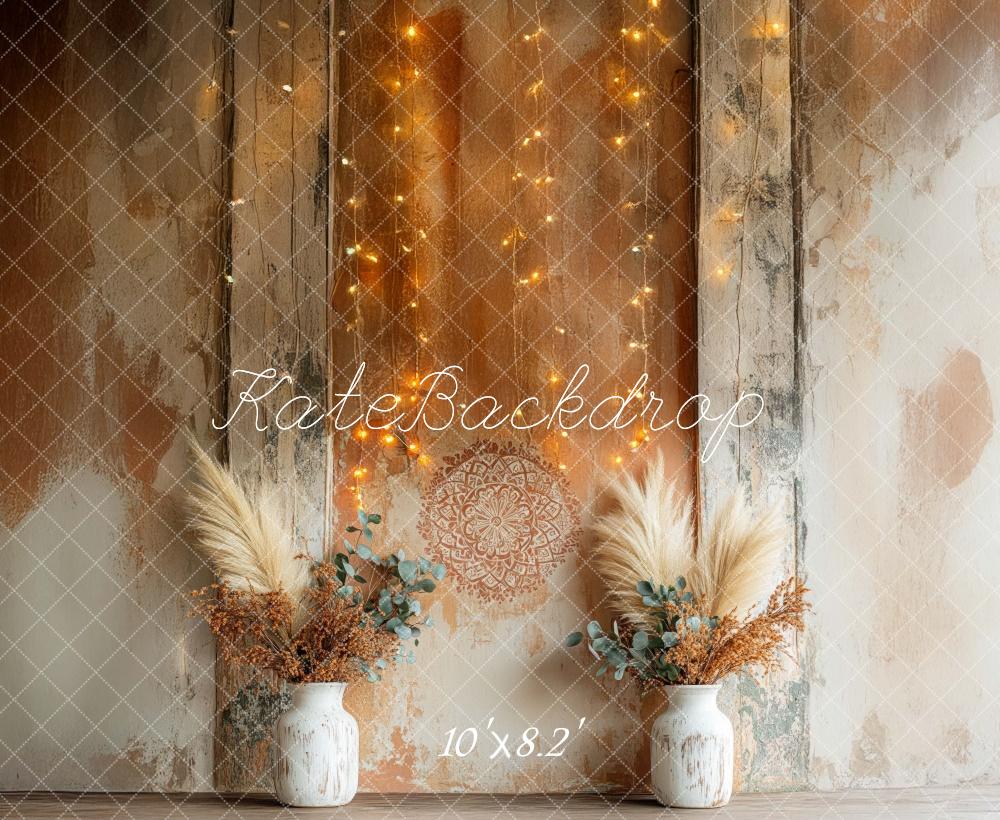 Kate Boho Rustic Floral Pattern Wall Backdrop Designed by Mini MakeBelieve