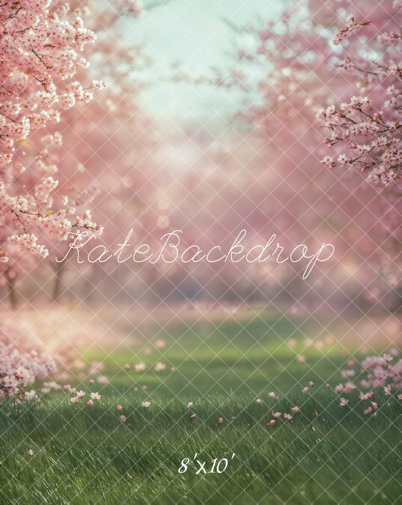 Kate Spring Cherry Blossom Grass Backdrop Designed by Emetselch