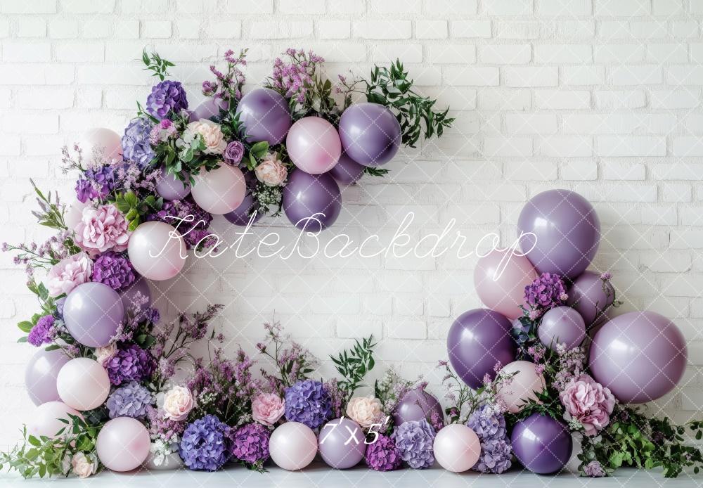 Kate Floral Purple Balloon Backdrop Designed by Patty Roberts